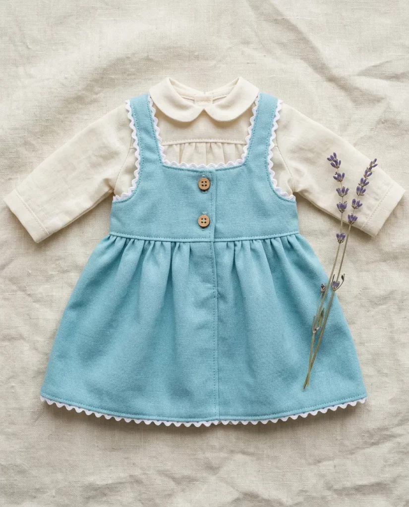 Bluebird Pinafore — handmade doll clothing