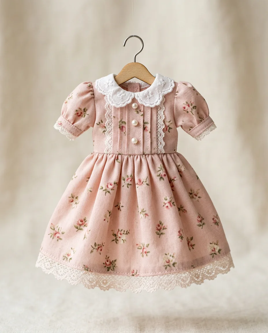 Rosebud Dress — handmade doll clothing by Fifty One and Beyond